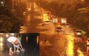 Mưa lớn, đường biến thành sông người dân bắt cá trên đường Hà Nội