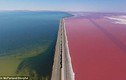 Video: Toàn cảnh hồ nước chuyển sang màu hồng rực rỡ ở Mỹ