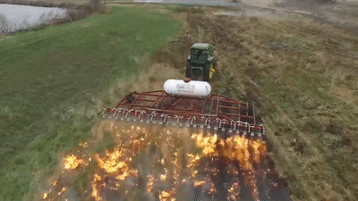 Video: Nông dân Mỹ ưa chuộng kiểu diệt cỏ dại bằng máy phun lửa