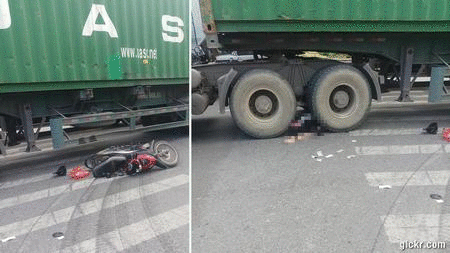 Video: Va chạm với container người phụ nữ lái xe máy chết thảm