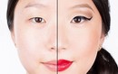 Biến đổi kỳ lạ của 2 nửa khuôn mặt khi make up