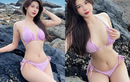 Hot girl xứ Nghệ diện bikini khoe vòng 1 nhấp nhô bên gềnh đá