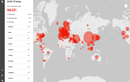 Bản đồ theo dõi Covid-19 toàn cầu: Cập nhật đúng hàng giờ