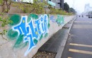 Vẽ graffiti tự phát trên đường trăm tỷ ở Hà Nội