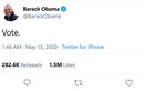 Ông Obama đáp lại bão tweet của Tổng thống Trump chỉ bằng một từ