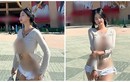 Hot girl xăm kín người mặc “thả rông” vòng một, quần ngắn cũn cỡn