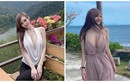 Hot girl xinh đẹp mặc váy áo khoét sâu khoe vòng một “nặng trĩu“