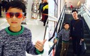 Quang Dũng dắt con trai Bảo Nam đi shopping ở Mỹ