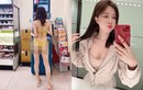 Ngượng chín mặt hot girl mặc bikini đứng rút tiền khoe dáng nuột