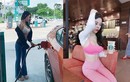 Hot girl mặc nội y đi ăn hàng, đổ xăng nhìn phát ngại