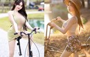 Ngượng đỏ mặt hot girl xinh đẹp mặc hở táo bạo khi đạp xe