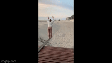 Clip: Nhảy cầu táo bạo trên bãi cát, cô gái nhận kết đắng