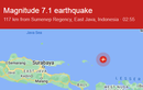 Động đất 7,1 độ Richter làm rung chuyển Biển Bali của Indonesia 