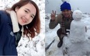Giới trẻ xứ Nghệ thích thú ngắm tuyết rơi ở Kỳ Sơn