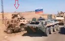 Xe bọc thép Mỹ đâm thẳng vào thiết giáp BTR-80 Nga tại Syria