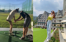 Tập tành chơi golf, em gái Công Vinh gặp tai nạn khó đỡ