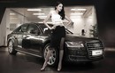 “Thỏi nam châm” làng mẫu Việt bên sedan hạng sang Audi A8L