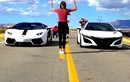 Acura NSX cho siêu xe Lamborghini Aventador “hít khói”