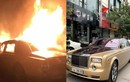 Cận cảnh Rolls-Royce Phantom mạ vàng cháy trơ khung 