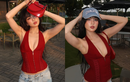 Ngọc Trinh khoe dáng nóng bỏng trên phố với áo corset ôm sát