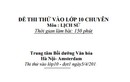 Đáp án, đề thi thử môn Sử vào lớp 10 THPT Chuyên HN-Amsterdam