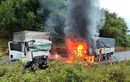 Giải cứu thành công tài xế vụ hai xe tải đối đầu, bốc cháy 