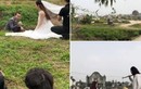 Bộ ảnh cưới kì dị ở nghĩa trang gây tranh cãi MXH
