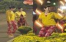 Hoa hậu Thùy Tiên mặc đồ bộ đi dạo chợ hoa