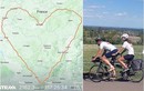 Cha con người Pháp đạp xe 2.000km để vẽ trái tim khổng lồ