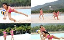 Ngắm thí sinh Hoa hậu Hoàn vũ VN diện bikini chơi bóng chuyền