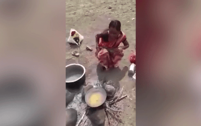 Video: Cảnh chồng bắt vợ nhúng tay vào chảo dầu đang sôi