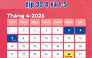 Tháng 4/2025, người lao động có 8 ngày nghỉ lễ dài 