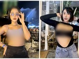 Hot girl mặc mốt hở chân ngực hớ hênh nơi đông người