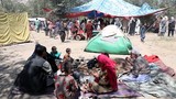 Cảnh người dân Afghanistan dựng lều trong công viên lánh nạn