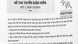 Lạ đời đề thi tuyển giáo viên trường Anhxtanh