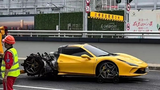 Ferrari F8 hơn 17 tỷ cháy "đứt đuôi" vì chủ xe không biết lái số sàn