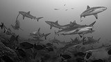 Thợ lặn liều lĩnh bơi theo hàng trăm cá mập trong đêm