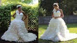 Đẹp mê mẩn hình ảnh váy cưới từ giấy vệ sinh