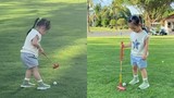 3 tuổi, con gái Đàm Thu Trang - Cường Đô La đã được ra sân golf