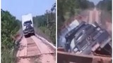 Xe tải liều lĩnh qua cầu gỗ và cái kết chết chóc