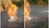 Hồ nước bỗng nhiên bốc lửa sôi sùng sục gây tò mò