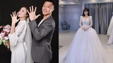 Hôn thê thử váy cưới, Huy Hùng nhận xét: 'Em xứng đáng có được anh'
