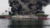 Hiện trường vụ cháy dữ dội tàu chở dầu Nhật qua ảnh
