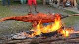 Hãi hùng món cá sấu nướng nguyên con ở Phillippines