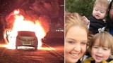 Mẹ cứu hai con thoát chết khỏi vụ nổ xe như phim hành động