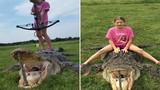Bé gái 10 tuổi bắn chết cá sấu "khủng" nặng 362kg