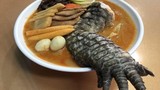 Hãi hùng món mì ramen cá sấu, người yếu tim không dám ăn