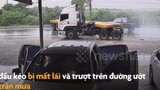 Video: Xe đầu kéo đột ngột rẽ sang làn ngược chiều gây tai nạn