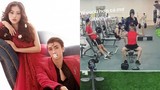 Á hậu Phương Nga “hộ tống” bạn trai Bình An đến phòng tập gym 