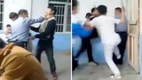 Kinh hoàng học sinh đánh thầy giáo dã man trong lớp học